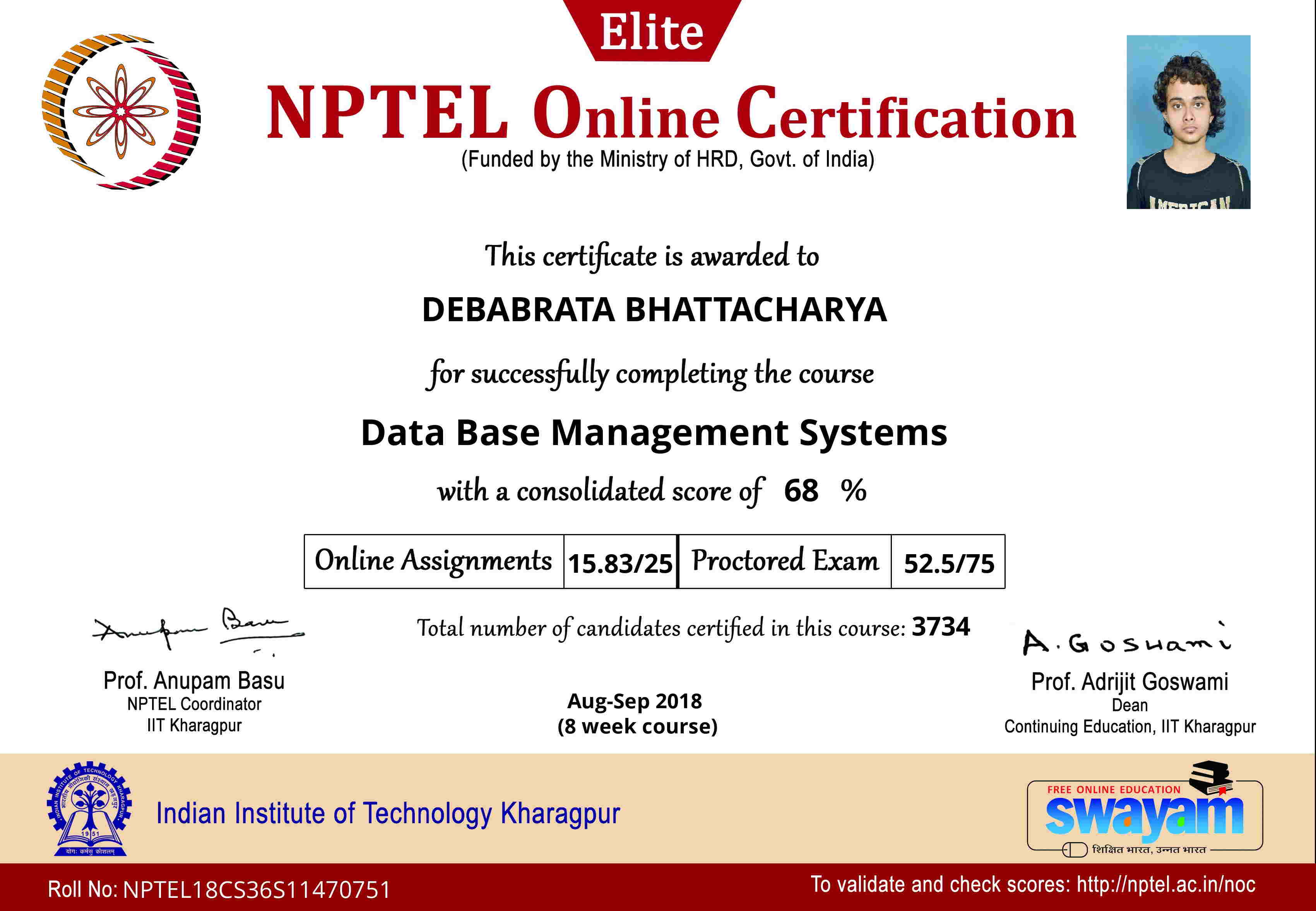 NPTEL Data Base Management Systems